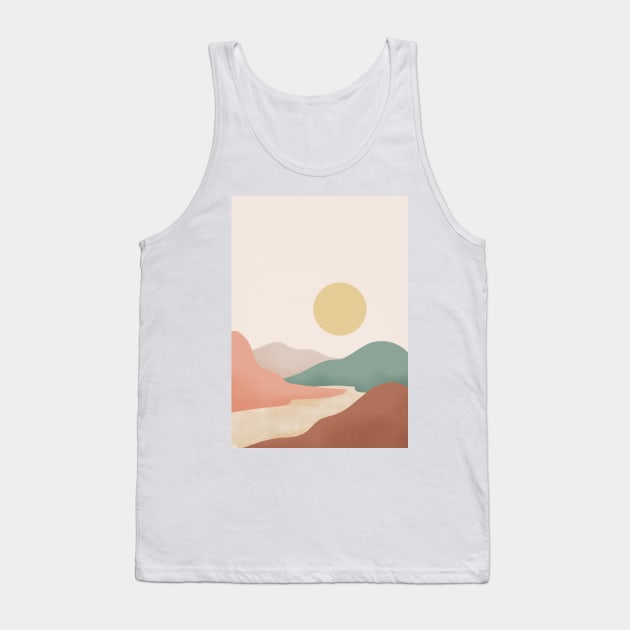 Modern Pastel Tones Mountains Tank Top by gusstvaraonica